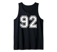 92 Number Ninety-Two Team Sports Grunge Varsity Matching Tank Top