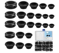 92 PcsRubber Grommets for Holes, Rubber Grommet Set, Electrical Conductor Wire Gaskets Rings Black Rubber Hole Plugs Assortment Kit for Protecting Wires Cables Firewall Hole Plugs