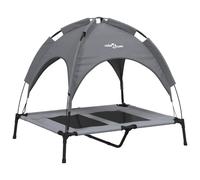 (92 x 77 x 85 cm) vidaXL Dog Bed with Canopy Elevated Dog Cot Anthracite Oxford Fabric and Steel