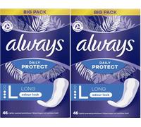 92 x Always Dailies Pantyliners Long / Large, Extra Protect - Lightly Scented