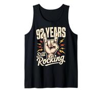 92 Years Still Rocking 92nd Birthday Funny 92 Birthday Tank Top