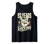 92 Years Still Rocking 92nd Birthday Funny 92 Rocker Biker Tank Top