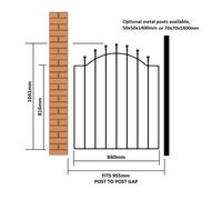 (920-990mm GAP X 1041mm High) Weston Single Metal Ball-Top Garden Gate galvanised