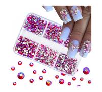 920Pcs SS4-SS16 Round Diamond+60Pcs Mixed Shapes Rhinestone Set 3D Flatback Pink/Clear Nail Crystal Christmas Manicure Glass for Nail and Face Art, Craft Decoration(19)