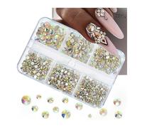 920Pcs SS4-SS16 Round Diamond+60Pcs Mixed Shapes Rhinestone Set 3D Flatback Pink/Clear Nail Crystal Christmas Manicure Glass for Nail and Face Art, Craft Decoration(8)