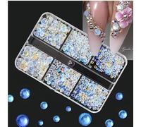 920Pcs SS4-SS16 Round Diamond+60Pcs Mixed Shapes Rhinestone Set 3D Flatback Pink/Clear Nail Crystal Christmas Manicure Glass for Nail and Face Art, Craft Decoration(9)