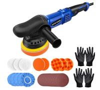 920W Dual Action Polisher 5 Inch Car Buffer 6 Variable Speed 2800 to 5800RPM, Side Handle, 2m Power Cord, with Multiple Polishing Pads, Sandpapers Accessories for Car Polishing, Waxing