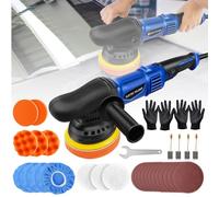 920W Dual Action Polisher - Electric Car Buffer with 6-Speed (2800-5800 RPM),12mm Random Orbit,Includes Buffing Pads,Sandpapers,Gloves,Non-Woven Bonnets,Carbon Brush,Wrench for Auto/Motorcycle/Tiles