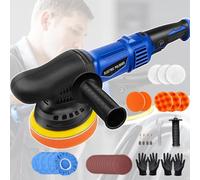 920W Electric Car Buffer Polisher Machine Kit, Dual Action Orbital Polisher with 120mm Polishing Pads, 6 Variable Speed 2800-5800 RPM, Detachable Handle for Polishing Car, Home Appliance, Furniture