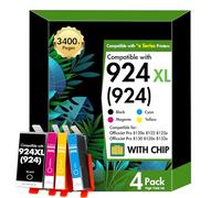 924 XL Ink Cartridges 4 Pack 924XL 8120e 8122e for HP 924 Ink Cartridges