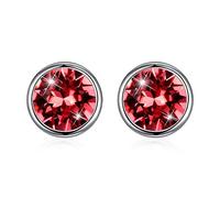 925 Crystals From Round Stud Earrings For Women Fine Jewelry Accessories Gift