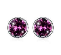 925 Crystals From Round Stud Earrings For Women Fine Jewelry Accessories Gift