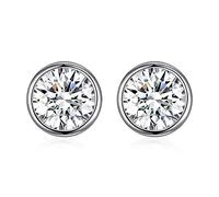 925 Crystals from Round Stud Earrings for Women Fine Jewelry Accessories Gift Made in China