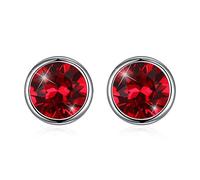 925 Crystals from Round Stud Earrings for Women Fine Jewelry Accessories Gift Made in China