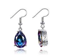 925 Drop Earrings for Women 10x14mm Water Drop Topaz Gemstone Wedding Earrings with Stones Fashion Jewelry Gifts Made in China