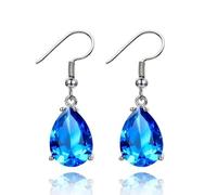 925 Drop Earrings for Women 10x14mm Water Drop Topaz Gemstone Wedding Earrings with Stones Fashion Jewelry Gifts Made in China