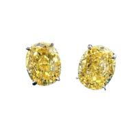 925 Earrings 925 Silver Sparkling 8x10mm Pink Yellow High Carbon Diamond Stud Earrings for Women Party Fine Jewelry Gifts Elegant Design Trending Fashion Accessories