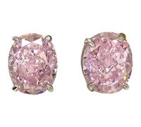925 Earrings 925 Silver Sparkling 8x10mm Pink Yellow High Carbon Diamond Stud Earrings for Women Party Fine Jewelry Gifts Elegant Design Trending Fashion Accessories