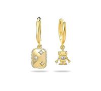 925 Earrings for Women, Minimalist Gold Tone Studs with Robot and Star Charms, Birthday Gifts for Her, Jewelry Gift Box Included for Girls Simple Daily Wear