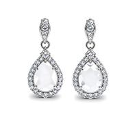 925 Earrings Minimalist Studs with Crystal Teardrop Design Gift Box Included Hypoallergenic Poke-free Backing