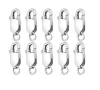 925 For Sterling Silver Lobster Clasp for Jewelry Making, Stainless Steel Spring, Secure Closure, Available in 8mm 10mm 12mm 14mm Sizes (Pack of 5 or 20)(10pcs-14mm)