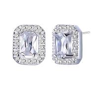 925 Jewelry Earrings for Women Geometry Square 5a Cubic Zirconia Stud Earring Send Girlfriend