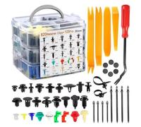 925 Pcs Universal Car Trim Clips and Fasteners Kit with 5 Removal Tools, 26 Universal Sizes Car Bumper, Fender Rivets, Door Panel Retainer Clips and Rivets Cable Ties Durable Plastic Rivets Set
