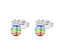 925 Real Jewelry Tiny 5mmX7mm Pineapple Stud Earrings For Lady
