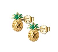 925 Real Jewelry Tiny 5mmX7mm Pineapple Stud Earrings For Lady