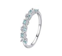 925 Ring for Women Silver, Wedding Rings Band with Cubic Zirconia Elegant Anniversary Wedding Band for Her Size L 1/2
