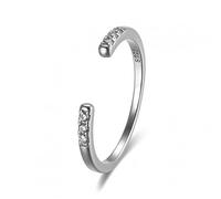 925 Rings White Zircon Opening Ring for Women Fine Jewelry Oxidized Ring