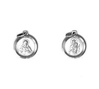 925 Scapular Medal - Sacred Heart of Jesus & Our Lady of Mount Carmel Catholic Medals + Lourdes Prayer Card.