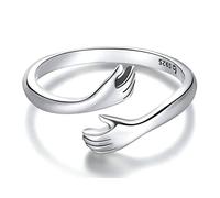 925 Silber, 925 Silber Hände offener Ring Gold plattiert Schmuck Umarmung Hände Statement Ringe Ringe