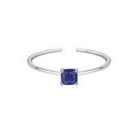 925 Silver Birthstone Rings Adjustable Eternity Thin Stackable Band Wedding Square Cut Natural Gemstone Promise Engagement Band For Women Girls Jewellery Gifts With Box Sep-Sapphire 9#