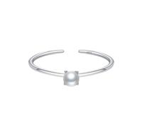 925 Silver Birthstone Rings Adjustable Eternity Thin Stackable Band Wedding Square Cut Natural Gemstone Promise Engagement Band For Women Girls Jewellery Gifts With Box June- Pearl 5#
