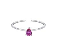 925 Silver Birthstone Rings Adjustable Eternity Thin Stackable Band Wedding Square Cut Natural Gemstone Promise Engagement Band For Women Girls Jewellery Gifts With Box July-Ruby 5#