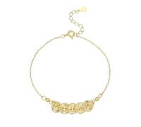 925 Silver Bracelet，Adjustable Fashion Spring Clasp High-End Hand Chinese Style 925 Sterling Silver Copper Coins Bracelet, Energy Jewellery for Women Gold