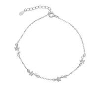 925 Silver Bracelet，Adjustable Spring Clasp Fashion High-End Light Luxury S925 Sterling Silver Niche Design Diamond Star Bracelet, Energy Jewellery for Women White Gold