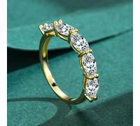 925 Silver Cubic Zirconia Promise Rings Engraving for Women, Elegant Gold Plated Half Eternity Wedding Bands Engagement Rings for Her Size L 1/2