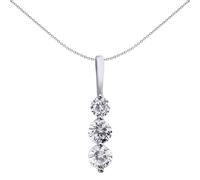 925 Silver CZ Snowman Trilogy Charm Pendant 24mm - APD066 Jewelco London White One Size