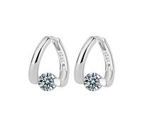 925 Silver Earrings for Women, Sterling Silver Earrings, Twisted Hoops Earring Minimalist Ear Hoops Jewelry Gifts for Women Moissanite Hoop Gifts (Silvery)