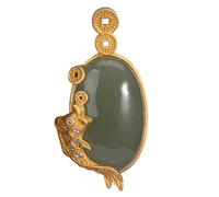 925 Silver Hetian Jade Sapphire High-Grade Carp Pendant Sweater Chain