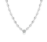 925 silver high carbon diamond 45+10cm all-match chain necklace for women sparkling wedding jewelry