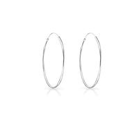 925 Silver Hoop Earrings Women - Silver Sleeper Earrings - Hypoallergenic Earings for Women - Thin Hoop Earring - Huggie Earring - Thickness 1.2 mm - Diameter 35 mm