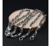925 Silver Necklace For Men Silver 4mm Byzantine Chain Gift-20in-28.32g(±3)