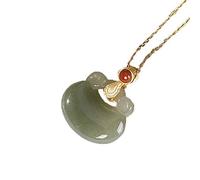 925 Silver Necklace Natural Hetian Jade Sapphire Pendant Lady Sweater Chain