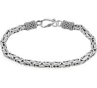 925 Silver Oxidized 6MM Byzantine Chain Bracelet For Men & Women - 8"
