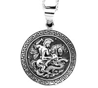 925 Silver Saint George Pendant Necklace, Personalised ST George Pendant, Birthday Gift, Religious Gift - KIMNKIM K4-3 (24 Inches)