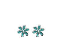 925 Silver Simple Daisy Sweet and Cute Flower Christmas Party Banquet Stud Earrings jewelry
