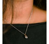 925 Silver Small TearDrop Water drop Dainty Pendant Necklace The Colourful Aura Silver One Size